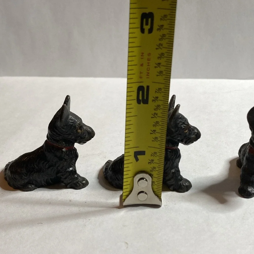 Vintage Hubley? Scottie‎ Dog Lot Of 3 Paperweight Figurines Scottish Terrier